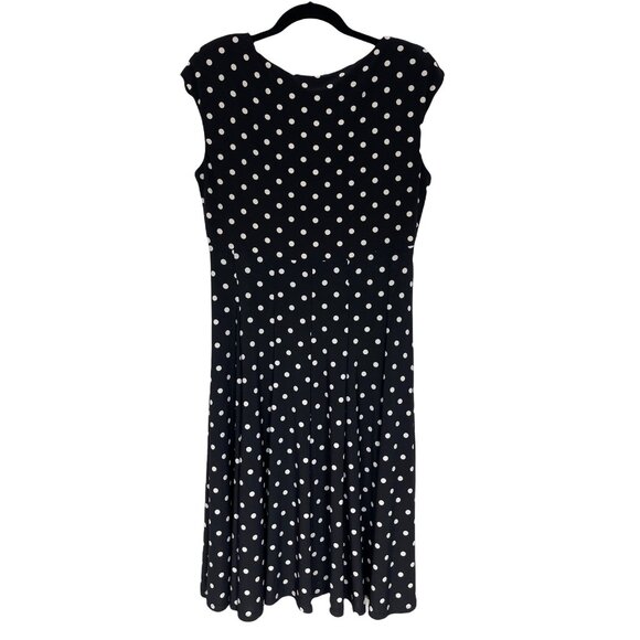 Ralph Lauren Black & White Polka Dot Dress Size 12 A-Line Summer‎ Wedding Party - Picture 7 of 7